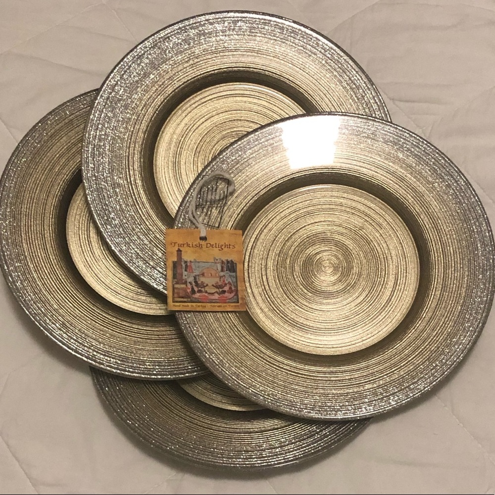 Turkish Gold Metallic/Glitter Severing Plates